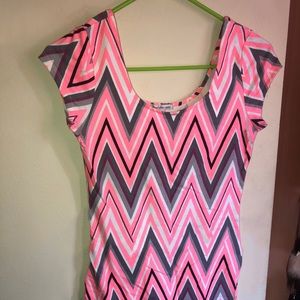 Light pink stripped Mini dress